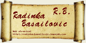 Radinka Basailović vizit kartica